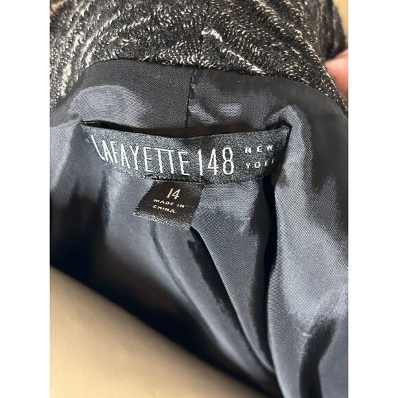 Lafayette 184 New York Wool Linen Blend Marbled Blazer Jacket Size 14 - Picture 3 of 8